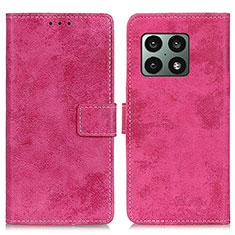 Funda de Cuero Cartera con Soporte Carcasa D05Y para OnePlus 10 Pro 5G Rosa Roja