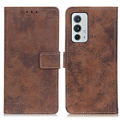 Funda de Cuero Cartera con Soporte Carcasa D05Y para OnePlus 9RT 5G Marron