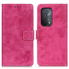 Funda de Cuero Cartera con Soporte Carcasa D05Y para Oppo A54 5G Rosa Roja