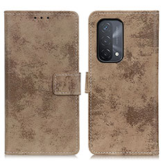 Funda de Cuero Cartera con Soporte Carcasa D05Y para Oppo A74 5G Caqui