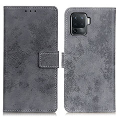 Funda de Cuero Cartera con Soporte Carcasa D05Y para Oppo A94 4G Gris