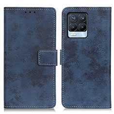 Funda de Cuero Cartera con Soporte Carcasa D05Y para Realme 8 4G Azul