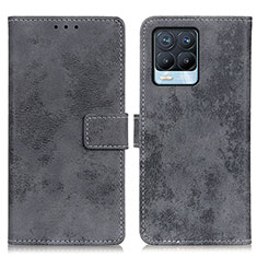 Funda de Cuero Cartera con Soporte Carcasa D05Y para Realme 8 4G Gris