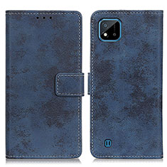 Funda de Cuero Cartera con Soporte Carcasa D05Y para Realme C11 (2021) Azul