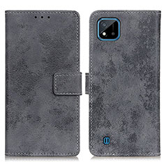 Funda de Cuero Cartera con Soporte Carcasa D05Y para Realme C11 (2021) Gris