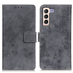 Funda de Cuero Cartera con Soporte Carcasa D05Y para Samsung Galaxy S21 5G Gris