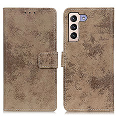 Funda de Cuero Cartera con Soporte Carcasa D05Y para Samsung Galaxy S21 FE 5G Caqui