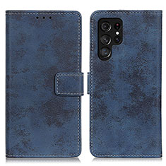 Funda de Cuero Cartera con Soporte Carcasa D05Y para Samsung Galaxy S22 Ultra 5G Azul