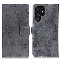 Funda de Cuero Cartera con Soporte Carcasa D05Y para Samsung Galaxy S23 Ultra 5G Gris