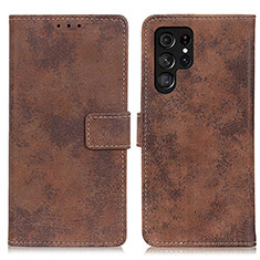 Funda de Cuero Cartera con Soporte Carcasa D05Y para Samsung Galaxy S24 Ultra 5G Marron