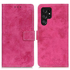 Funda de Cuero Cartera con Soporte Carcasa D05Y para Samsung Galaxy S24 Ultra 5G Rosa Roja