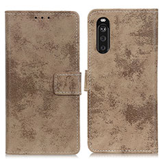 Funda de Cuero Cartera con Soporte Carcasa D05Y para Sony Xperia 10 III SOG04 Caqui