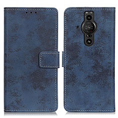 Funda de Cuero Cartera con Soporte Carcasa D05Y para Sony Xperia PRO-I Azul