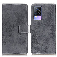 Funda de Cuero Cartera con Soporte Carcasa D05Y para Vivo V21e 5G Gris