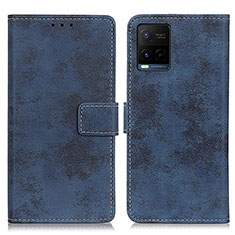 Funda de Cuero Cartera con Soporte Carcasa D05Y para Vivo Y21G Azul