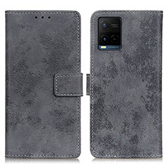 Funda de Cuero Cartera con Soporte Carcasa D05Y para Vivo Y21G Gris