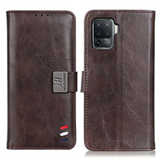 Funda de Cuero Cartera con Soporte Carcasa D06Y para Oppo A94 4G Marron