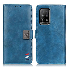 Funda de Cuero Cartera con Soporte Carcasa D06Y para Oppo F19 Pro+ Plus 5G Azul