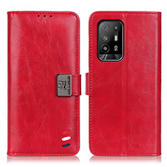 Funda de Cuero Cartera con Soporte Carcasa D06Y para Oppo Reno5 Z 5G Rojo