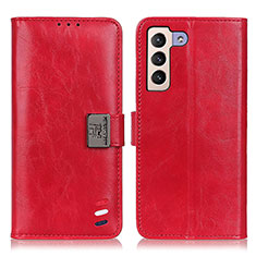 Funda de Cuero Cartera con Soporte Carcasa D06Y para Samsung Galaxy S21 FE 5G Rojo