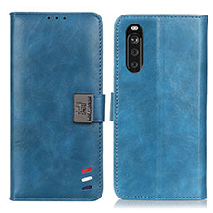 Funda de Cuero Cartera con Soporte Carcasa D06Y para Sony Xperia 10 III SOG04 Azul