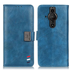 Funda de Cuero Cartera con Soporte Carcasa D06Y para Sony Xperia PRO-I Azul