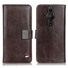 Funda de Cuero Cartera con Soporte Carcasa D06Y para Sony Xperia PRO-I Marron