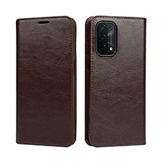 Funda de Cuero Cartera con Soporte Carcasa D07T para Oppo A54 5G Marron