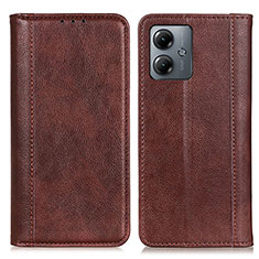 Funda de Cuero Cartera con Soporte Carcasa D07Y para Motorola Moto G14 Marron