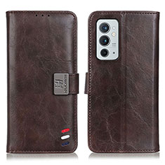 Funda de Cuero Cartera con Soporte Carcasa D07Y para OnePlus 9RT 5G Marron