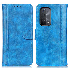 Funda de Cuero Cartera con Soporte Carcasa D07Y para Oppo A54 5G Azul Cielo