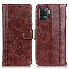 Funda de Cuero Cartera con Soporte Carcasa D07Y para Oppo A94 4G Marron