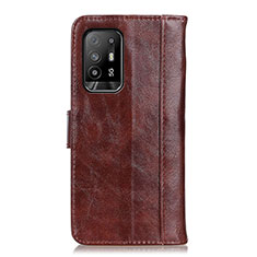 Funda de Cuero Cartera con Soporte Carcasa D07Y para Oppo A95 5G Marron