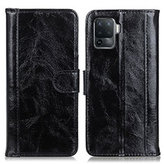 Funda de Cuero Cartera con Soporte Carcasa D07Y para Oppo F19 Pro Negro