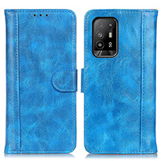 Funda de Cuero Cartera con Soporte Carcasa D07Y para Oppo Reno5 Z 5G Azul Cielo