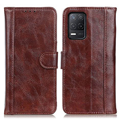 Funda de Cuero Cartera con Soporte Carcasa D07Y para Realme 8 5G Marron