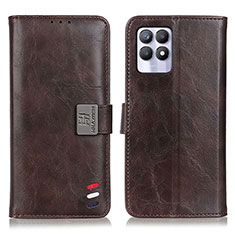 Funda de Cuero Cartera con Soporte Carcasa D07Y para Realme 8i Marron