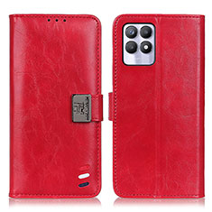 Funda de Cuero Cartera con Soporte Carcasa D07Y para Realme 8i Rojo