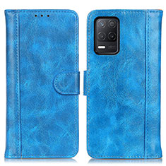 Funda de Cuero Cartera con Soporte Carcasa D07Y para Realme 8s 5G Azul Cielo