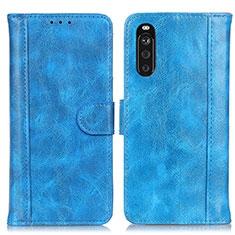 Funda de Cuero Cartera con Soporte Carcasa D07Y para Sony Xperia 10 III Lite Azul Cielo