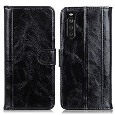 Funda de Cuero Cartera con Soporte Carcasa D07Y para Sony Xperia 10 III Lite Negro