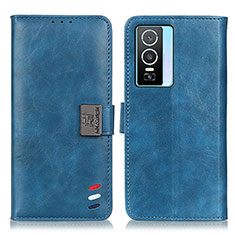 Funda de Cuero Cartera con Soporte Carcasa D07Y para Vivo Y74s 5G Azul Cielo