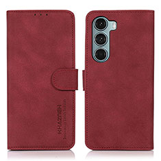 Funda de Cuero Cartera con Soporte Carcasa D08Y para Motorola Moto G200 5G Rojo