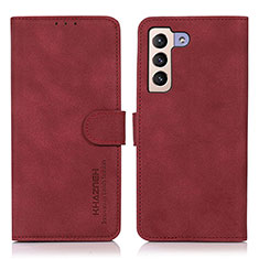 Funda de Cuero Cartera con Soporte Carcasa D08Y para Samsung Galaxy S22 Plus 5G Rojo