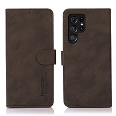 Funda de Cuero Cartera con Soporte Carcasa D08Y para Samsung Galaxy S23 Ultra 5G Marron