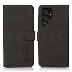 Funda de Cuero Cartera con Soporte Carcasa D08Y para Samsung Galaxy S23 Ultra 5G Negro