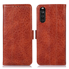 Funda de Cuero Cartera con Soporte Carcasa D08Y para Sony Xperia 10 III SO-52B Marron