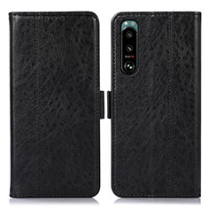 Funda de Cuero Cartera con Soporte Carcasa D08Y para Sony Xperia 5 III Negro