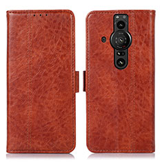 Funda de Cuero Cartera con Soporte Carcasa D08Y para Sony Xperia PRO-I Marron