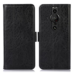 Funda de Cuero Cartera con Soporte Carcasa D08Y para Sony Xperia PRO-I Negro